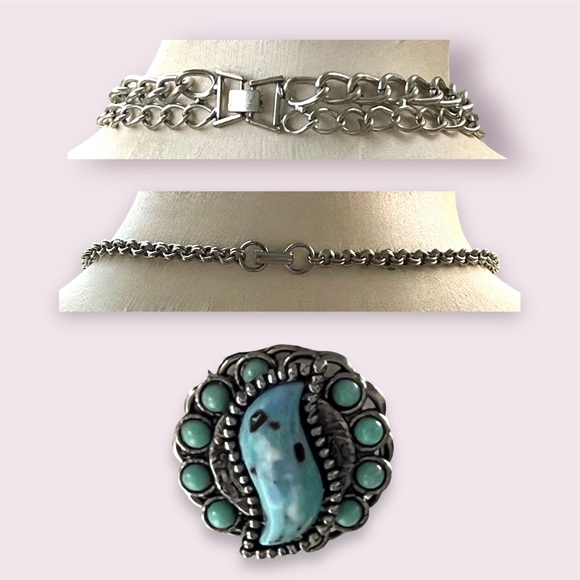 Retro Silver & Turquoise Jewelry Lot - Picture 6 of 9